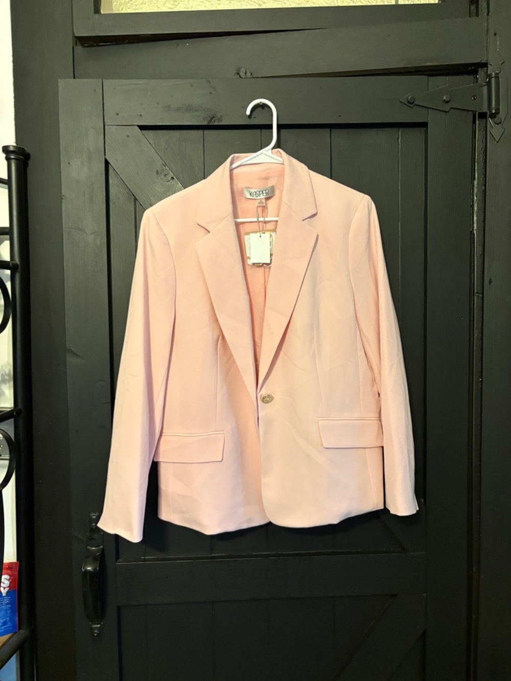Kasper Light Pink Single-Button Blazer